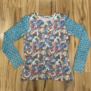 Whimsy Rose S Multicolor Abstract Floral Baby Waffle Knit Thermal Made USA Boho